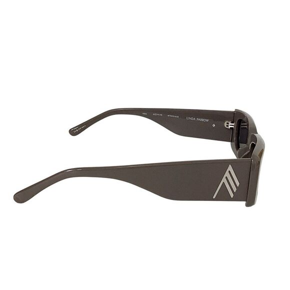 THE ATTICO x LINDA FARROW Mini Marfa Taupe Rectangular Sunglasses